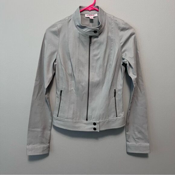 Betsey Johnson Jackets & Blazers - Betsey Johnson Gray Cotton Moto Jacket Size 2